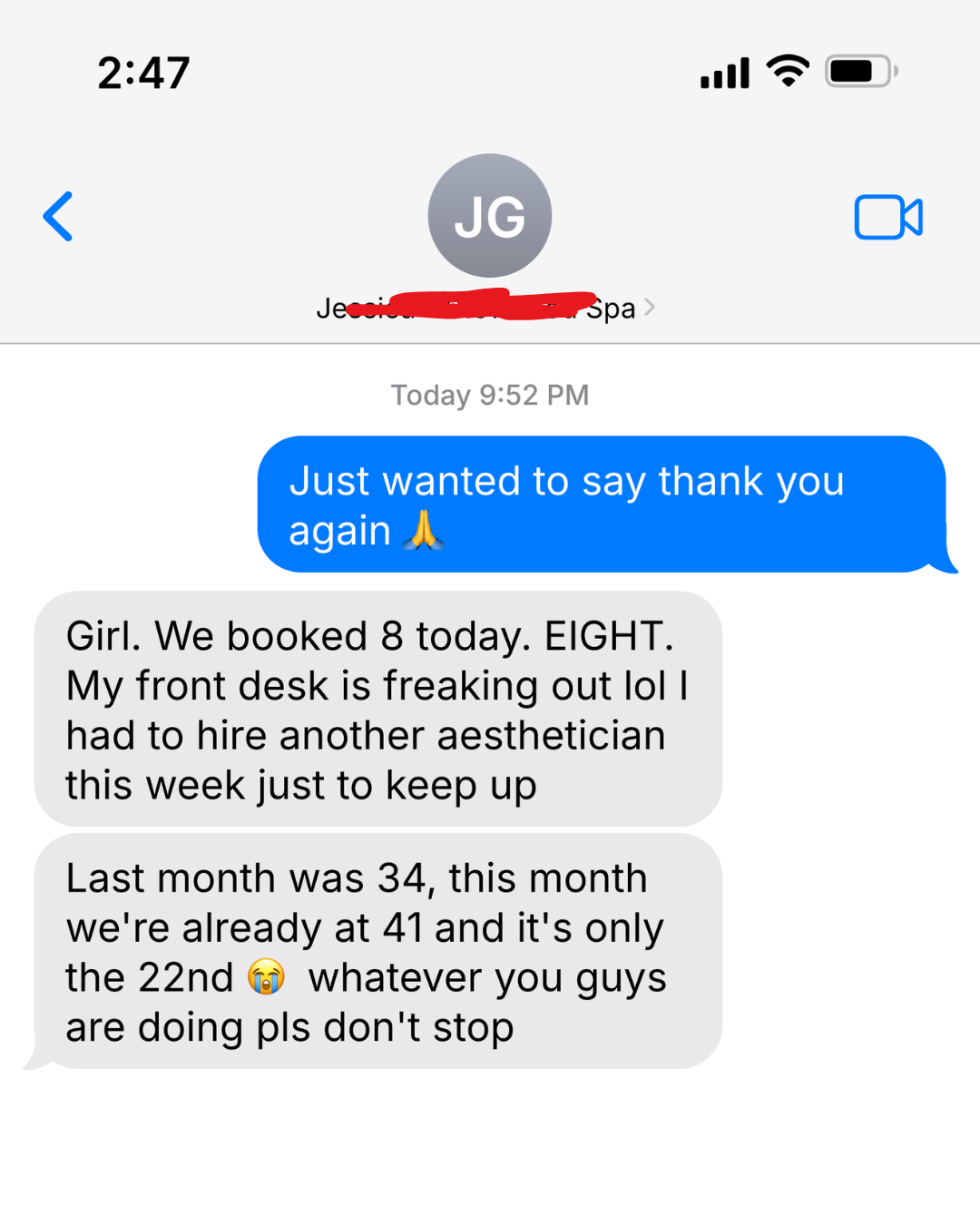 Med spa client text 1
